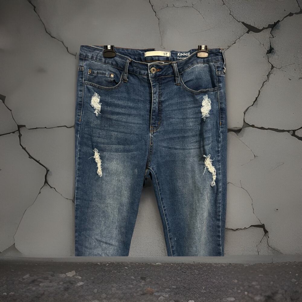 Extreme High-Rise Distressed Classic Five Pocket Skinny Jeans by !iT Kimmie - Picture 2 of 8